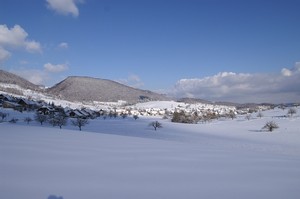 verschneite Dorflandschaft